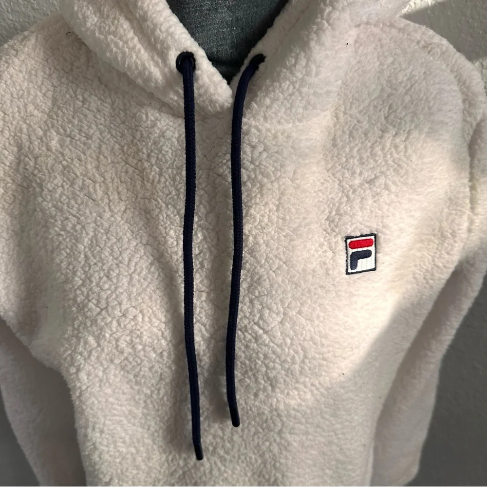 Fila Sherpa Caroline Hoodie Pullover NWT – Women’s Medium – White Cozy Fleece - Picture 2 of 6